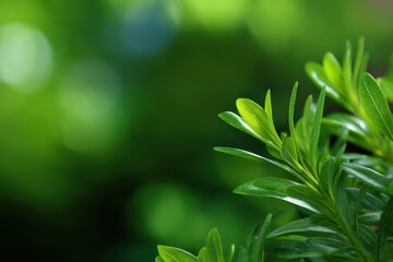 Obraz premium Green eco-friendly theme background with blurred plants