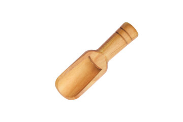 Wooden scoop for spices and other ingredients isolated on transparent background