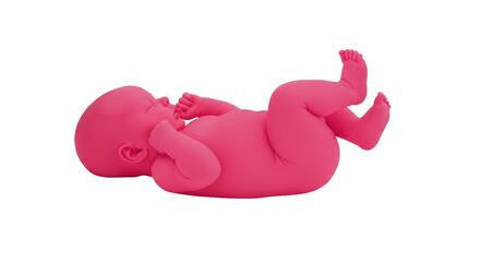 Isolated Pink Newborn Baby
