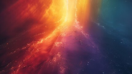Fiery Abstract Background with Cosmic Energy Beam and Glowing Light Effect