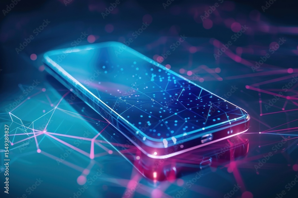 Poster abstract particle technology background phone electronics jacuzzi.