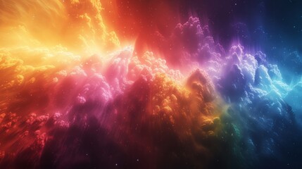 Vibrant Energy Swirl in Red Blue and Yellow Hues with Cosmic Light Effect
