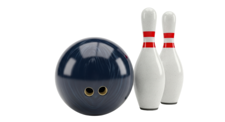 Isolated Bowling Ball and Pins