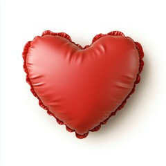 Pillow in the shape of a heart, isolated on white background