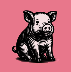 Fototapeta premium illustration of a pig logo vector
