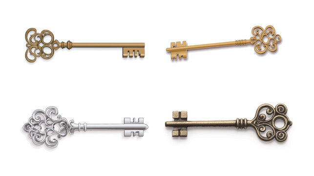 Vintage Skeleton Key Vector &ndash; Classic Key with Intricate Teeth and Timeless Design