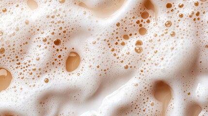 A close-up view of a frothy creamy surface from a delicious beverage, showcasing the delightful texture and inviting appearance that makes it irresistible and enjoyable.