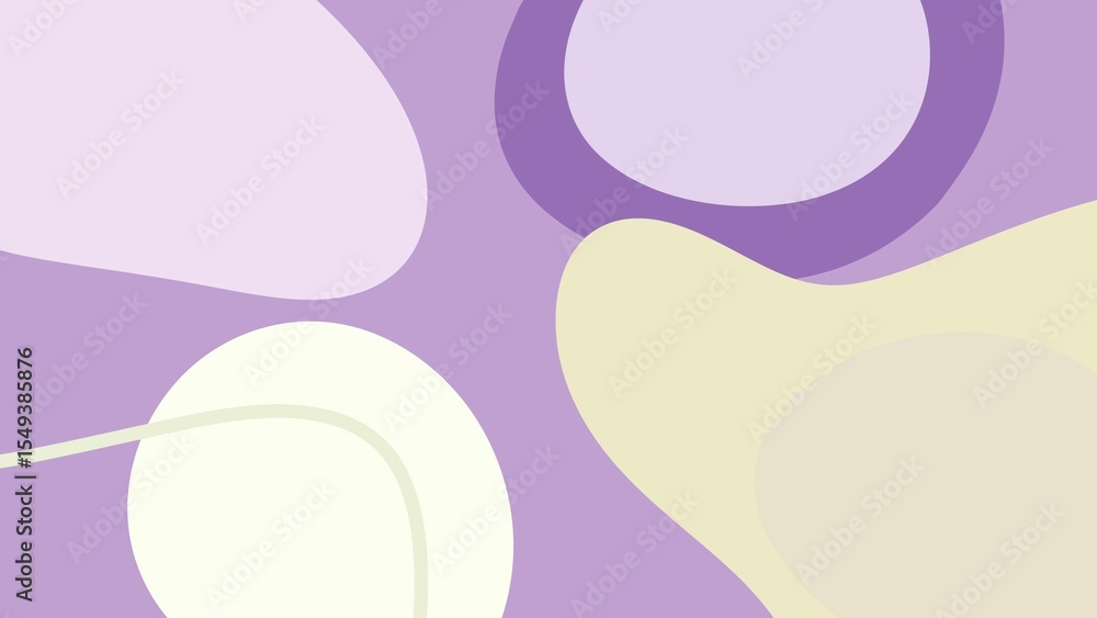 Poster the distinctive background of the various shapes floating freely on the background color.