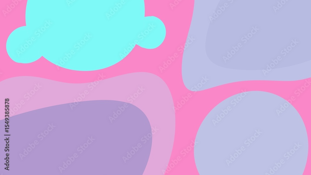 Poster the distinctive background of the various shapes floating freely on the background color.