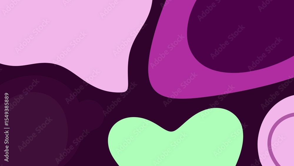 Poster the distinctive background of the various shapes floating freely on the background color.
