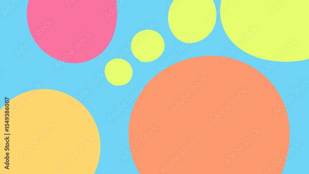 Poster the distinctive background of the various shapes floating freely on the background color.