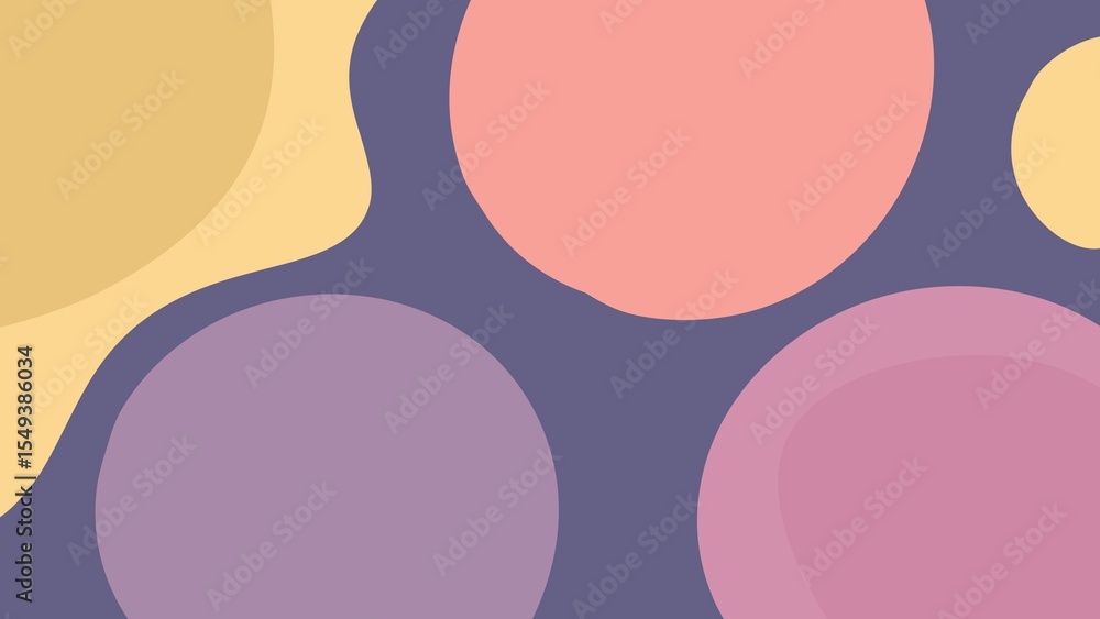Poster the distinctive background of the various shapes floating freely on the background color.