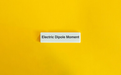 Electric Dipole Moment Text on Minimal Yellow Background – Physics Concept in Modern Design