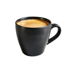 Obraz premium Black coffee cup filled with rich, aromatic coffee, perfect for cozy morning or afternoon break