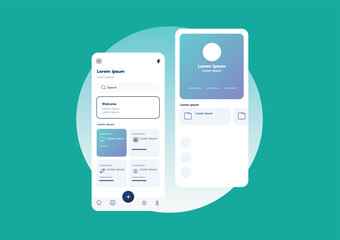 3D Vector illustration of flat style UI or UX design.