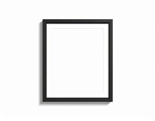 Black Picture Frame Mockup On White Background
