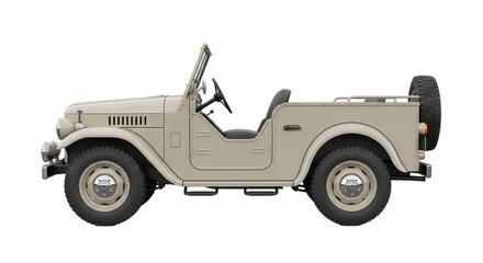 Isolated Vintage Off-Road Car on White Background
