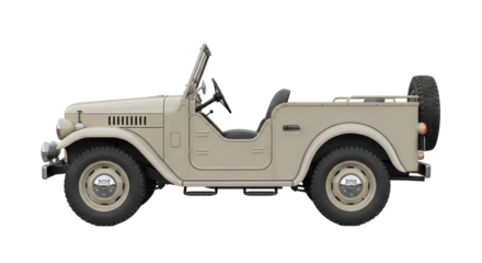 Isolated Vintage Off-Road Car on White Background
