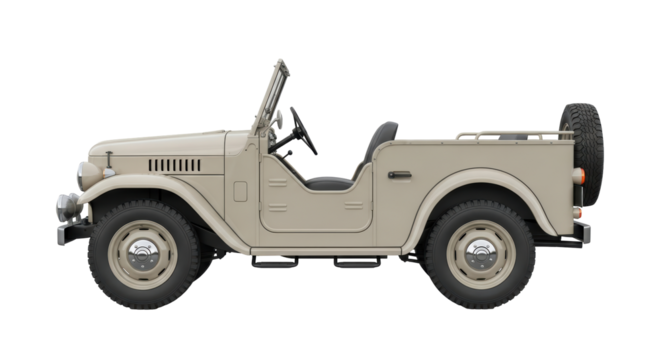Isolated Vintage Off-Road Car on White Background