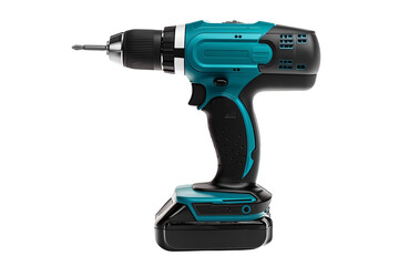 Cordless power drill with blue ergonomic grip