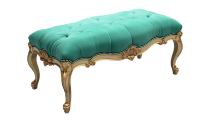 Luxurious ornate velvet bench exudes elegance, plush and comfortable seat for any stylish