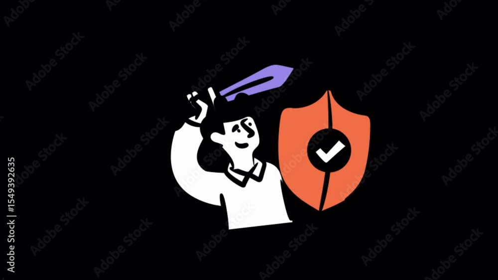 Poster shield animations on transparent background