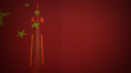 A 3D Nuclear Warhead with Overlaid Chinese Flag  No AI was used in the making of this content. Content made in Blender and After Effects. © Joey