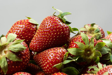 Strawberry Surface Background. Bright Juicy Texture of Fresh Berries.
