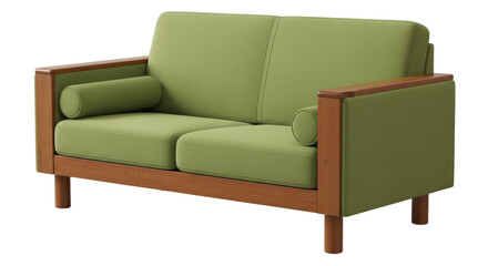Isolated Green Two Seater Sofa