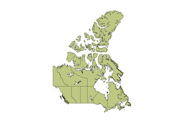 Canada map icon. Canada outline map. Simple icon design. Vector illustration