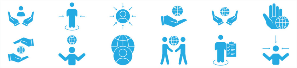 Global Responsibility and Human Support Line Icons – Diversity, Inclusion, and Ethics Symbols