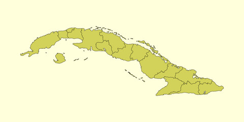Obraz premium Cuba map icon. Cuba outline map. Simple icon design. Vector illustration