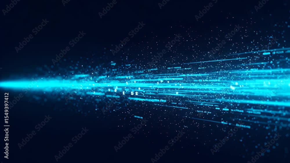 Poster abstract digital stream of light and data