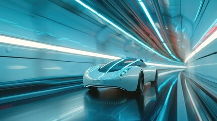 Fototapeta premium Futuristic Concept Car Design with Innovative Technology and Aerodynamic Shape