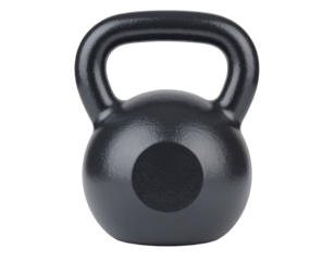 Kettlebell (16kg), front-facing view, isolated on clean white background