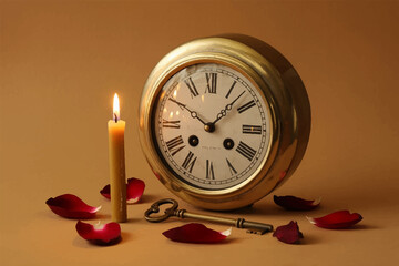 old clock and candle