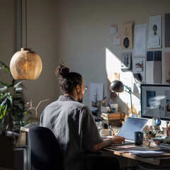 businessman working on laptop in office