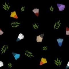 Seamless flowers, Summer Seamless, floral ethnic seamless pattern traditional design for background, carpet, wallpaper, clothing, wrapping, fabric, vector illustration, embroidery style, Ajrakh.