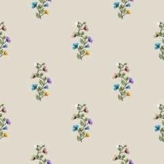Seamless flowers, Summer Seamless, floral ethnic seamless pattern traditional design for background, carpet, wallpaper, clothing, wrapping, fabric, vector illustration, embroidery style, Ajrakh.