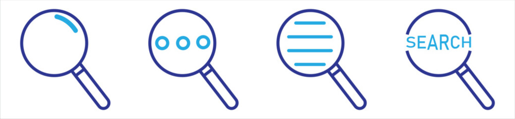 Magnifying Glass Search Icons &ndash; Minimalist Set for Web and App Interface