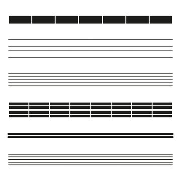Horizontal line pattern. Striped texture design. Vector bar elements. Black white stripes.