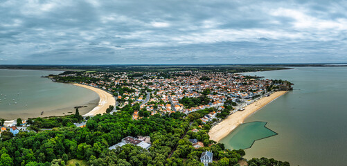 Fouras from a drone, Fouras-les-Bains, Charente-Maritime, Nouvelle-Aquitaine, France, Europe