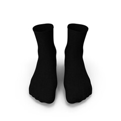 3d Elegant Black Ankle Socks: Fashionable Footwear Detail , png