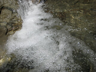 water flowing over rocks