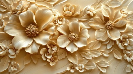 Beige floral embossed design