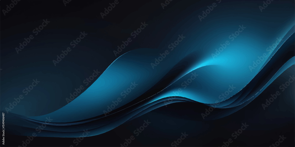 Poster abstract blue background featuring flowing lines and curves, creating a dynamic wave design