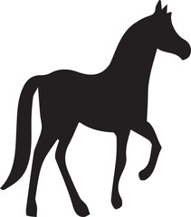 Obraz premium Powerful Horse Silhouette - Rearing Hind Legs Vector Art for Equestrian Logos, Ranch Branding & Western Decor