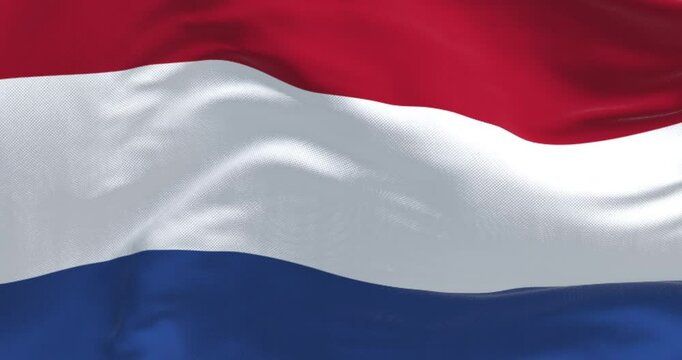 Close-up of the Netherlands flag waving