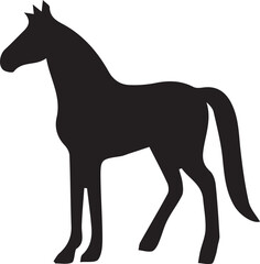 Obraz premium Powerful Horse Silhouette - Rearing Hind Legs Vector Art for Equestrian Logos, Ranch Branding & Western Decor
