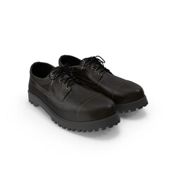 3d Stylish Black Derby Shoes: Men's Fashion Footwear , png